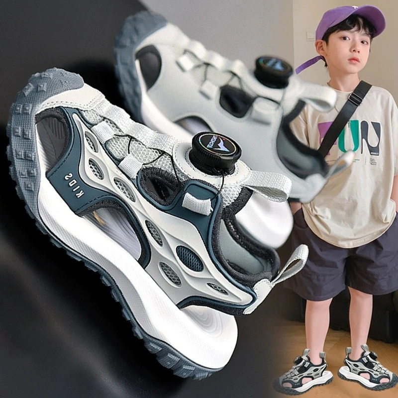 ABCJINDE男童凉鞋新款夏季儿童鞋包头运动鞋中大童防滑软底沙滩鞋