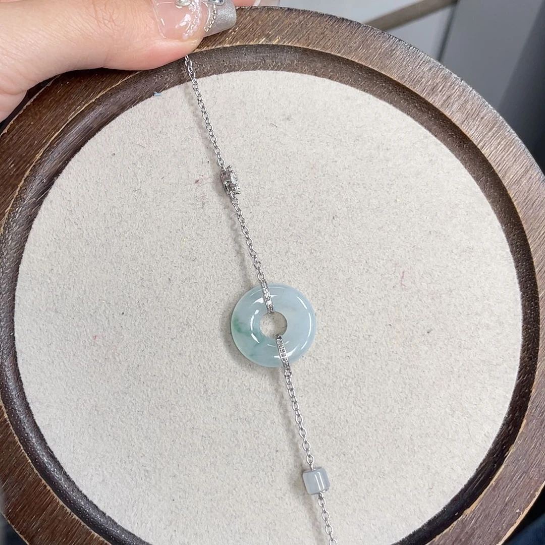 翡翠银S925镶嵌手链