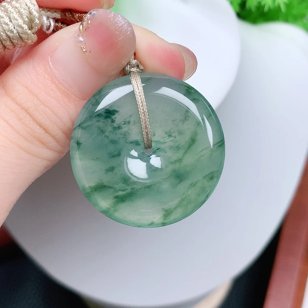 翡翠未镶嵌颈饰平安29.5-5.9