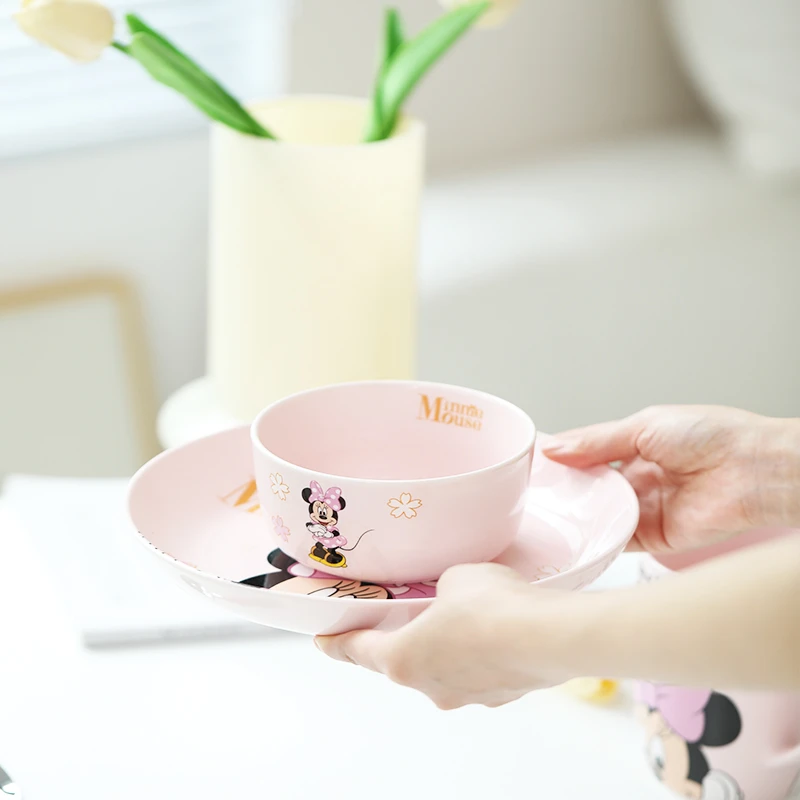 迪士尼8英寸卡通圆盘4.5英寸米饭碗家用可爱餐盘陶瓷盘子