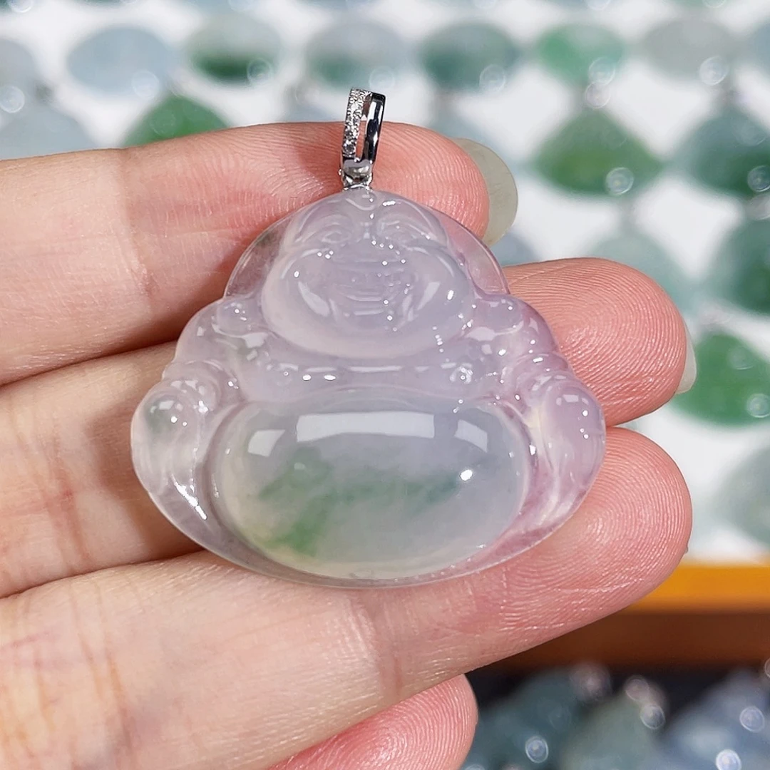 颈饰18K金镶嵌翡翠吊坠