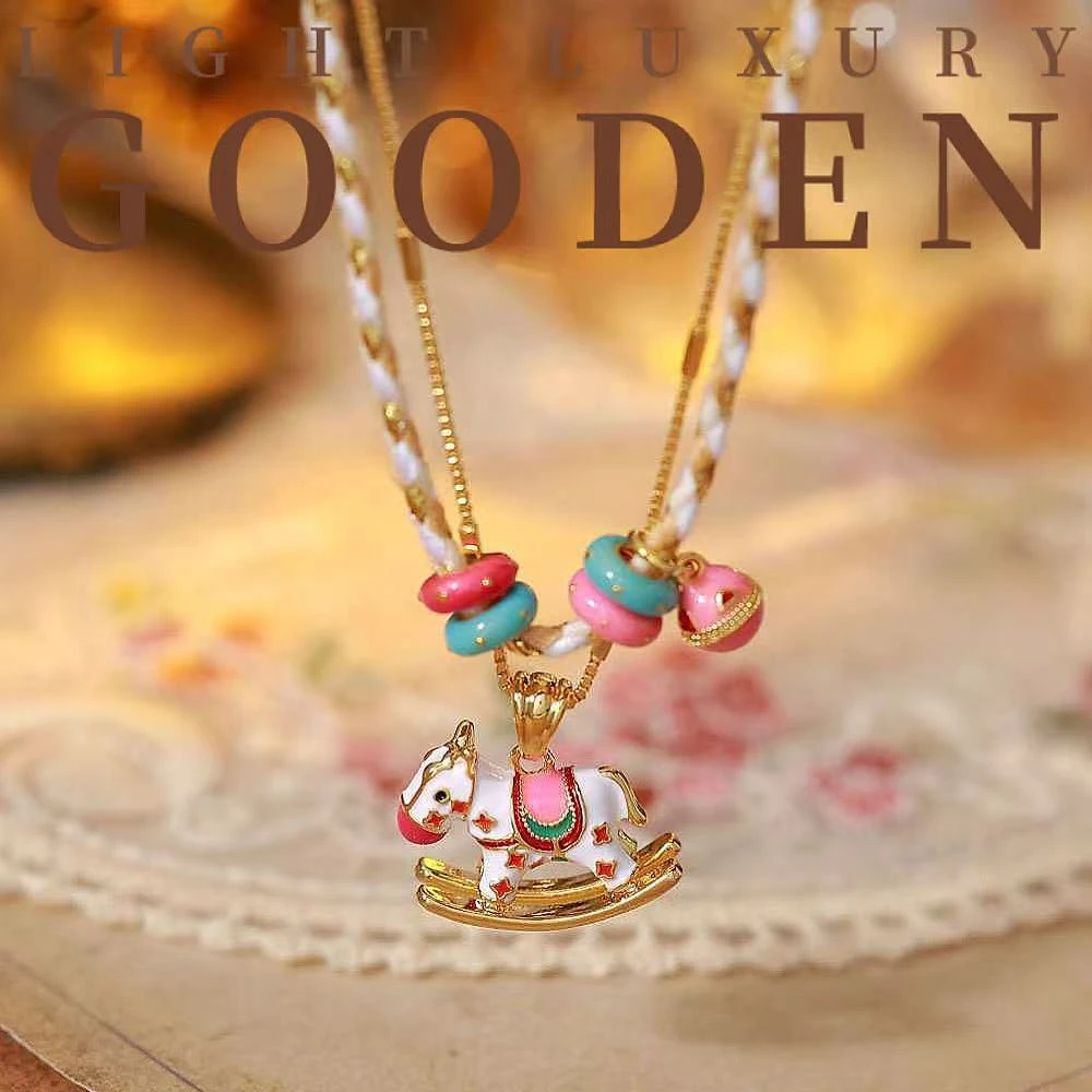铜合金项链 Gooden岛家【彩虹小马】高级感新中式彩色国风个性项链