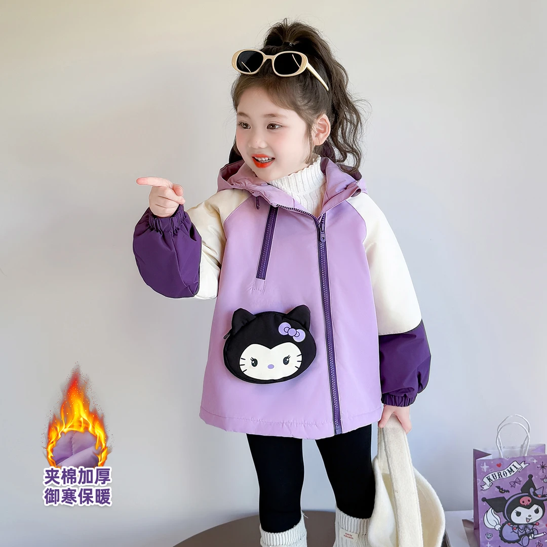 女童夹棉冲锋衣儿童秋冬装爆款甜酷洋气中小童女宝宝冬季保暖外套