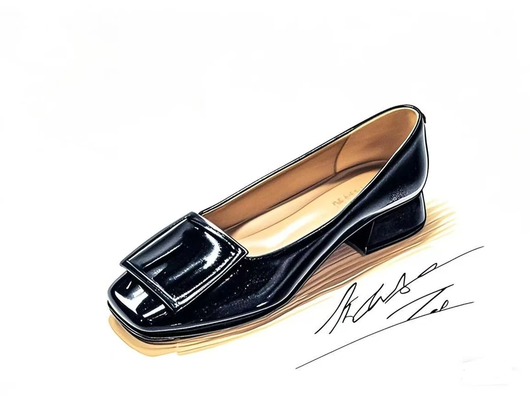 香港2025真皮设计师方头女士单鞋01