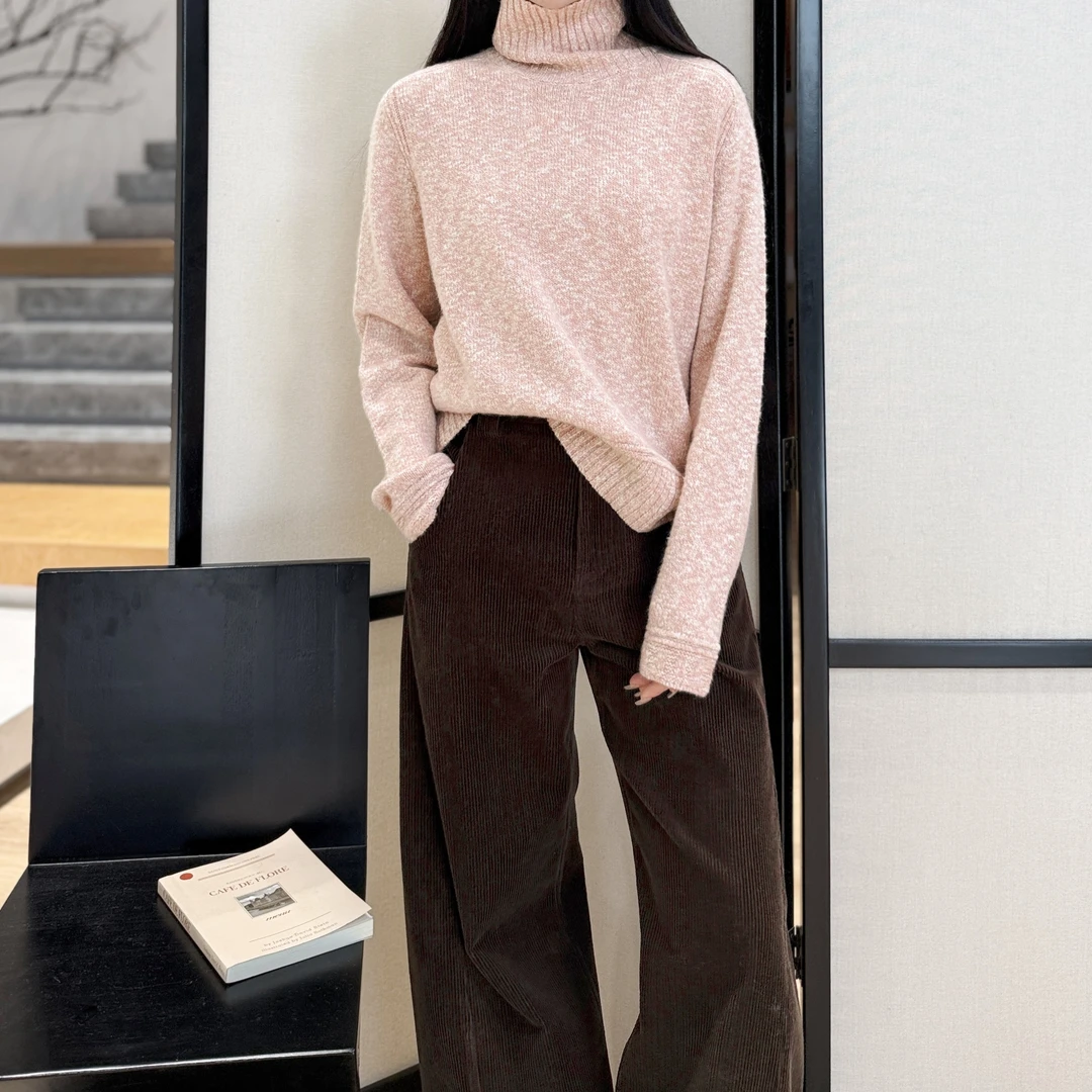 100山羊绒大肚纱丨进口STOLL机织厚款自由领羊绒衫-MY6559