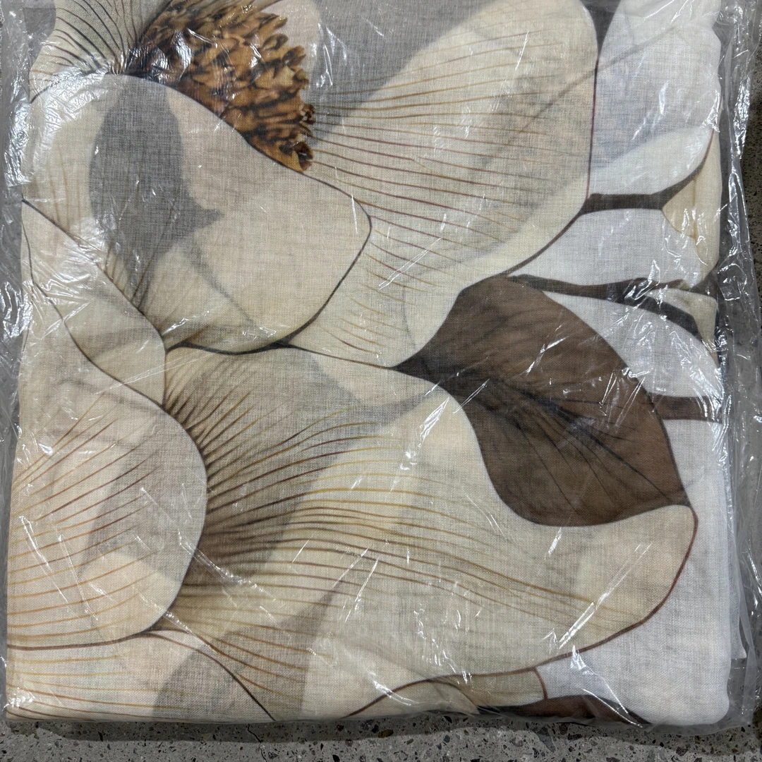 《小银》外贸咖色大花窗纱132*160发一对