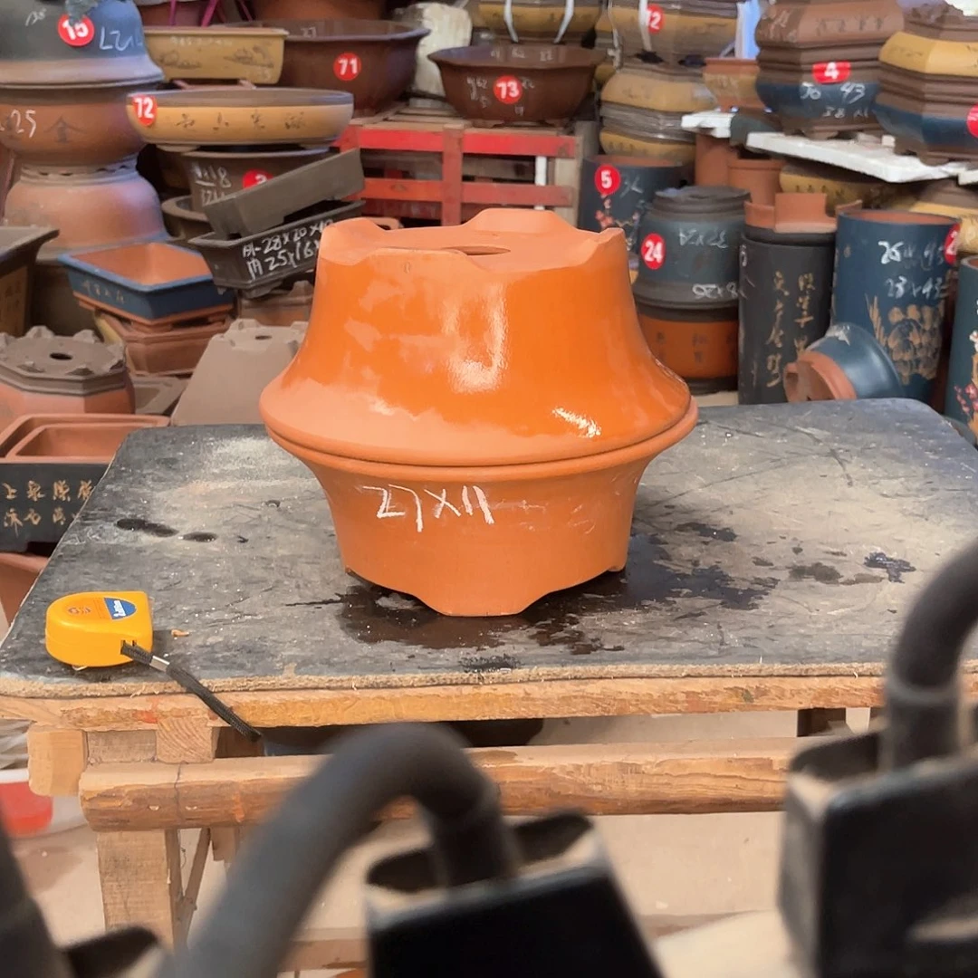 紫砂花盆四角碗盆两个