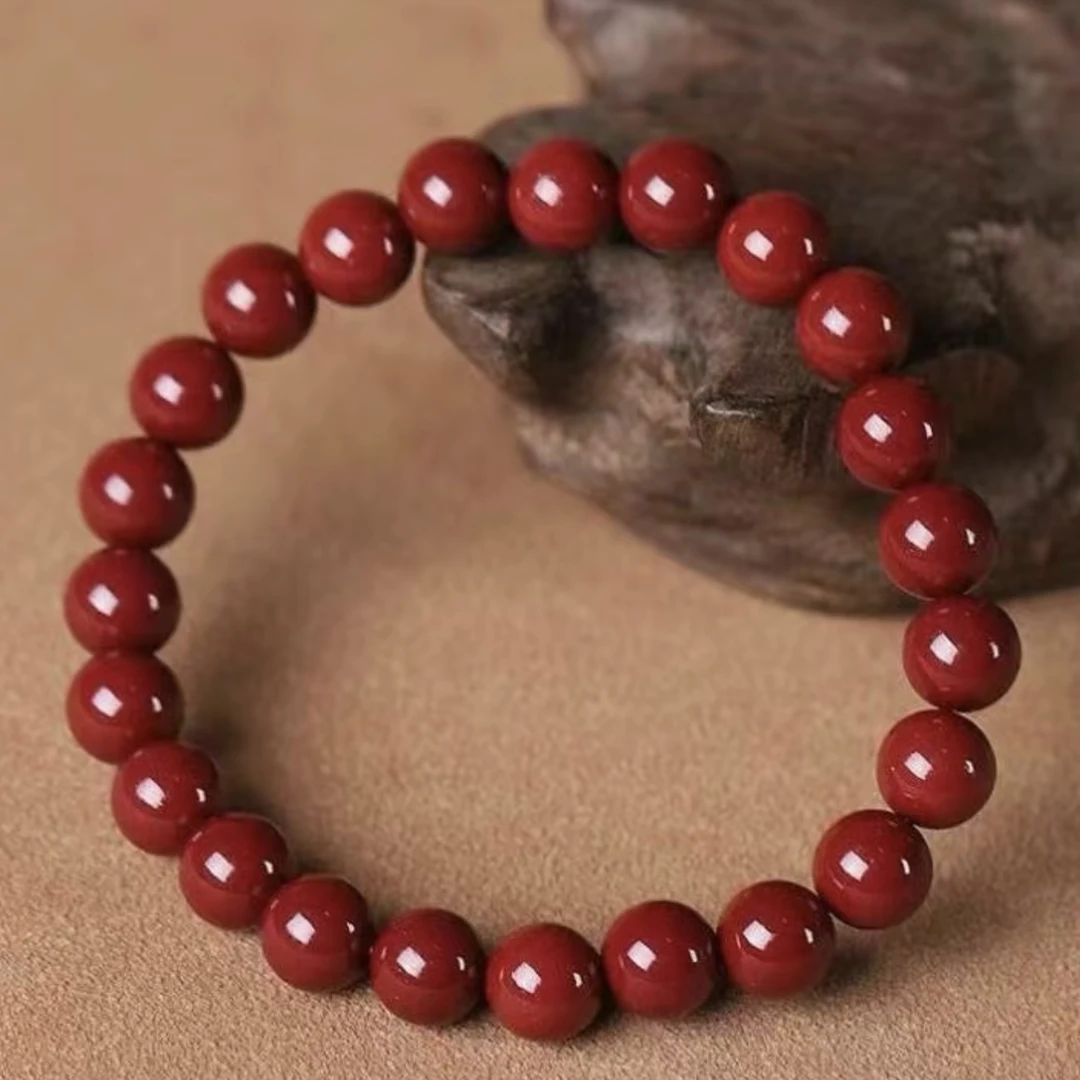 含辰砂工艺品【万山朱砂】高含量还原砂紫金砂手串素圈可DIY