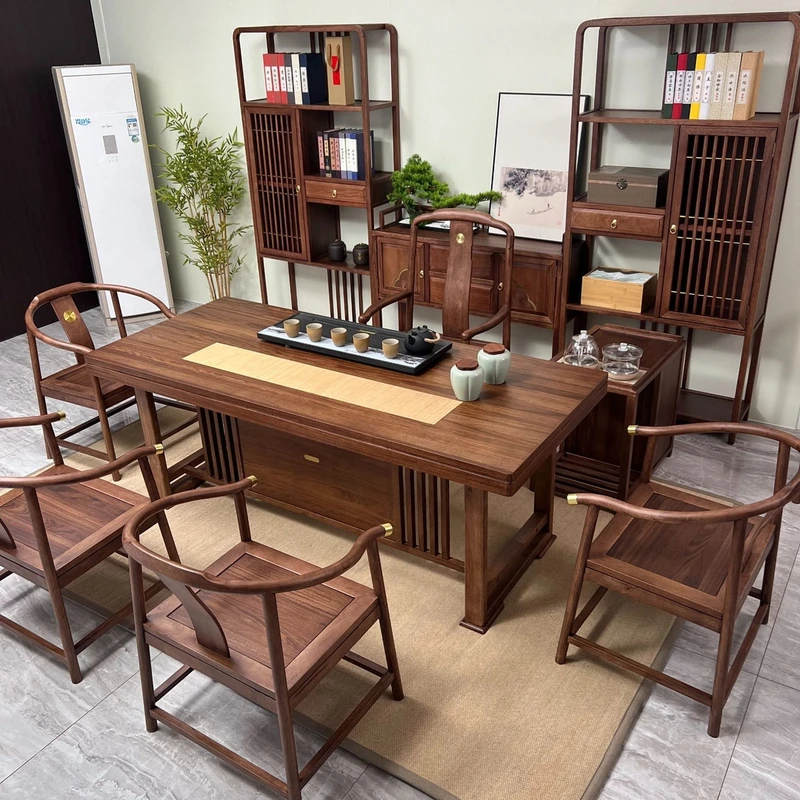 禅意新中式实木茶桌家用客厅办公室两用泡茶桌