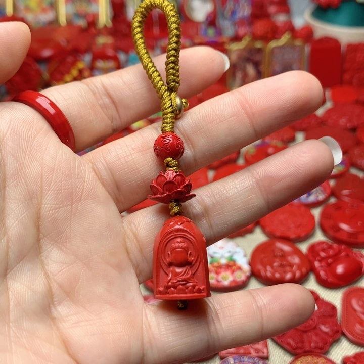 天然辰砂工艺品朱砂钥匙扣