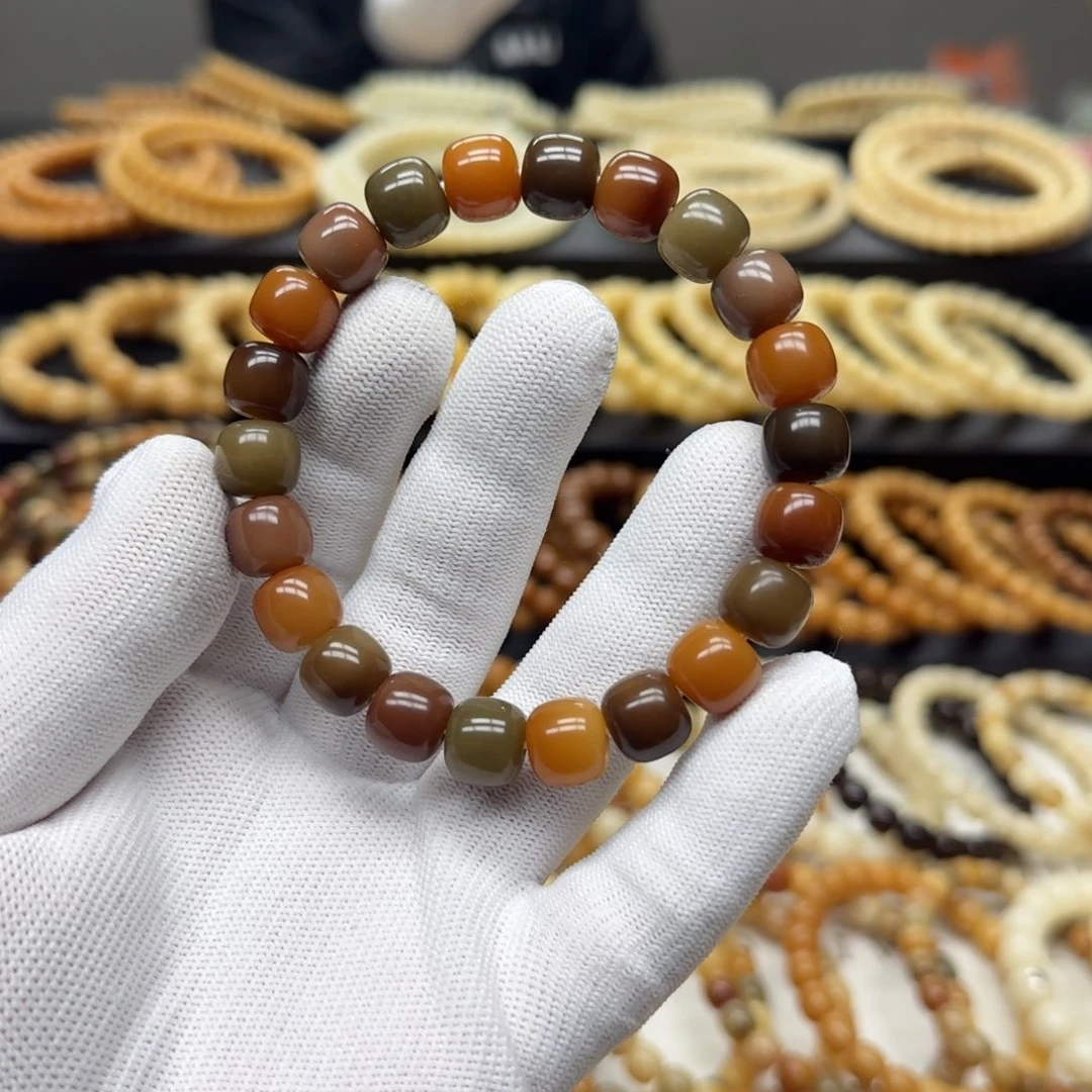 菩提根/象牙果手串10×11 5年 重色大花 鬼工