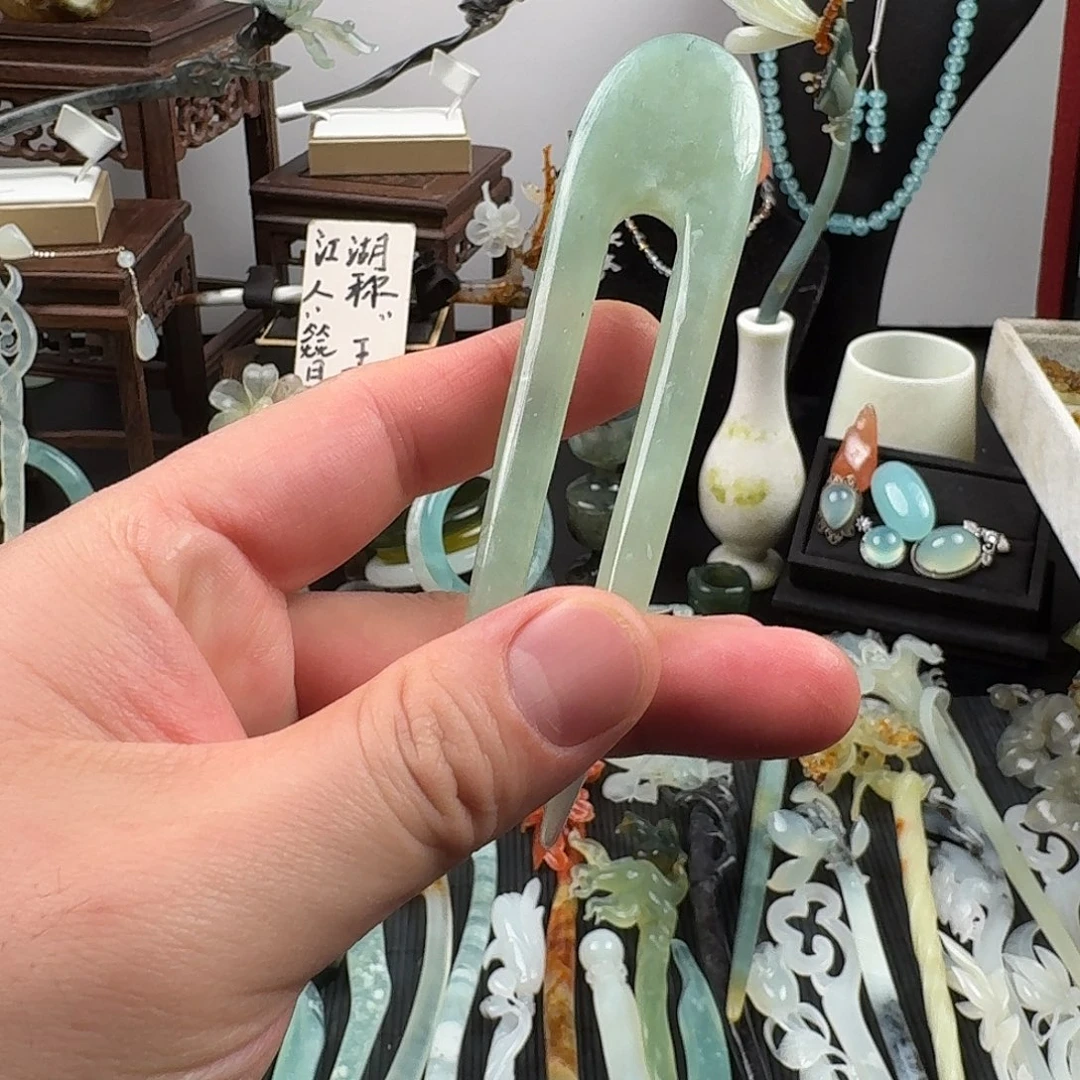 蛇纹石玉未镶嵌发饰