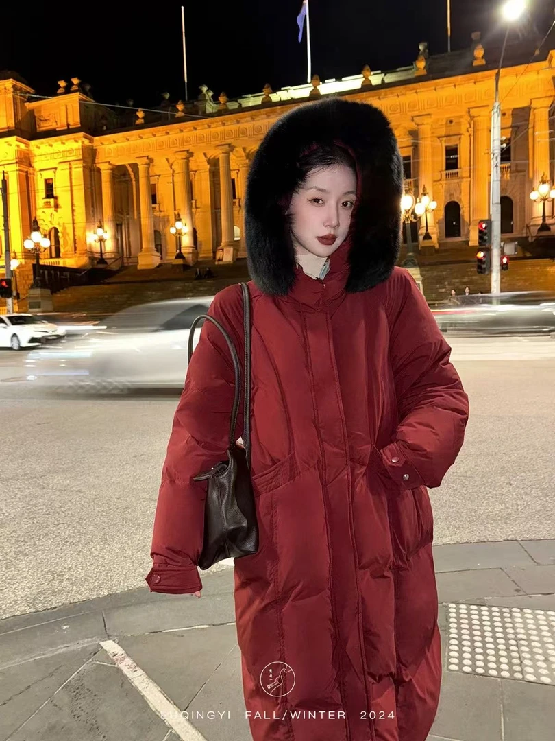 C5尽头红色“纯色”羽羽服外套（9805）