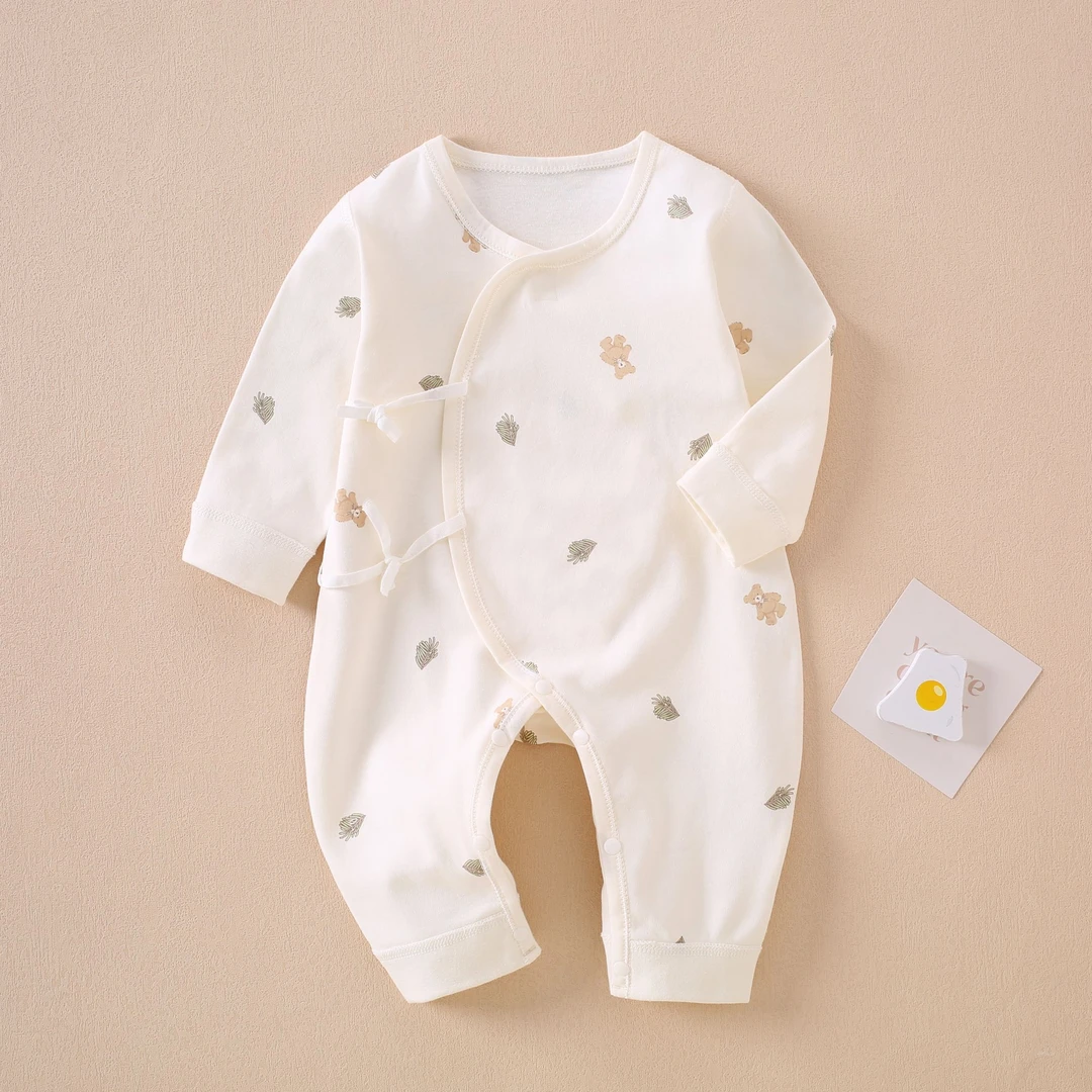 婴儿新生儿纯棉刚出生蝴蝶衣四季款长袖宝宝新生儿连体满月春秋