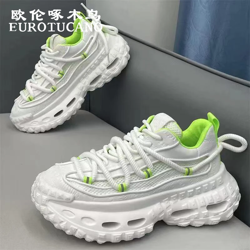 欧伦啄木鸟EUROTUCANO男鞋潮流百搭休闲网面鞋男士透气运动老爹鞋
