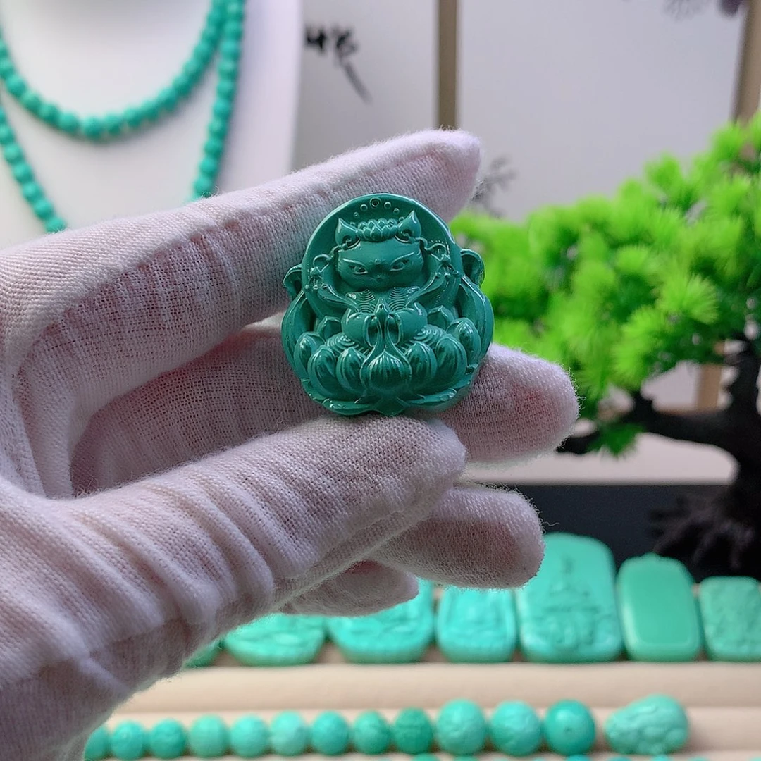 无合金凤久吊坠绿色