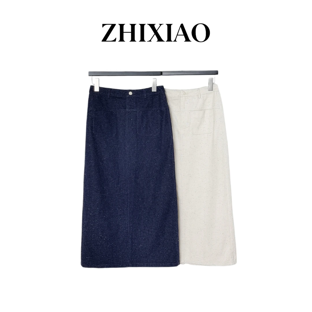 【ZHIXIAO】夏季新款：彩点牛仔半裙16890
