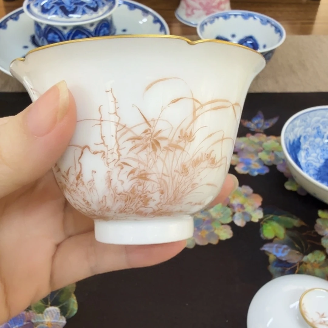 唐老师手绘盖碗瓷器
