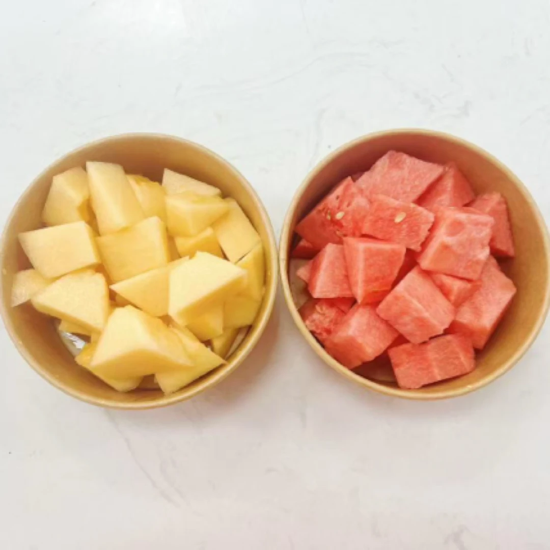 麒麟西瓜一盒一斤+哈密瓜一盒一斤 到手两盒