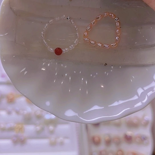 淡水珍珠戒指合金