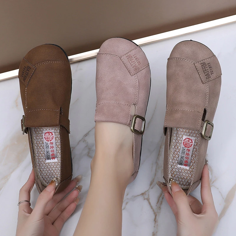 轻便防滑中老年勃肯鞋软底时尚乐福鞋舒适休闲鞋一脚蹬休闲时尚鞋