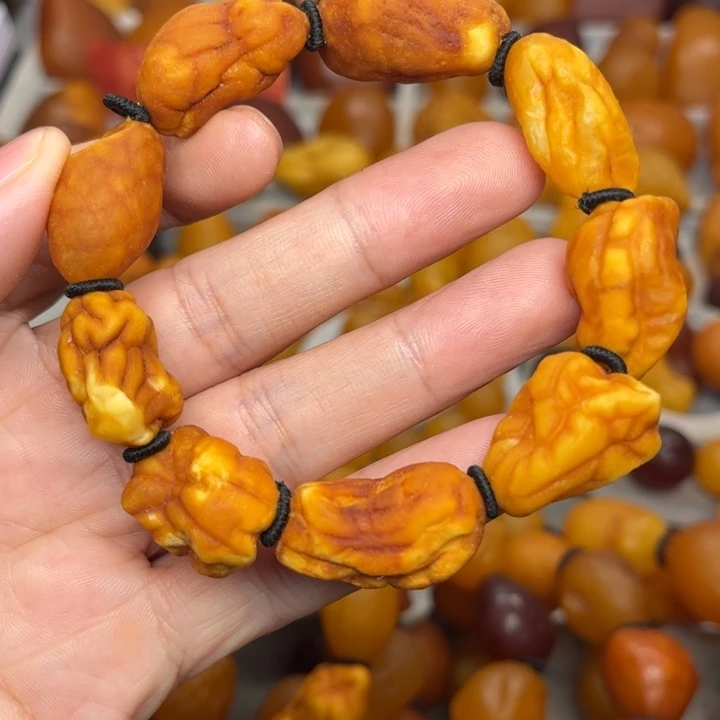 裸石琥珀未镶嵌天然蜜蜡手串