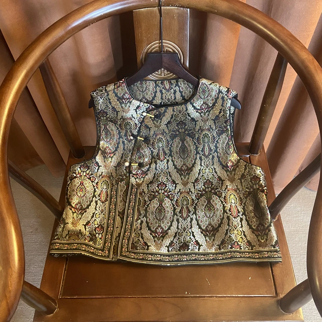 【锦语】中式国风百搭气质复古重工休闲国潮时尚重磅时尚大气马甲