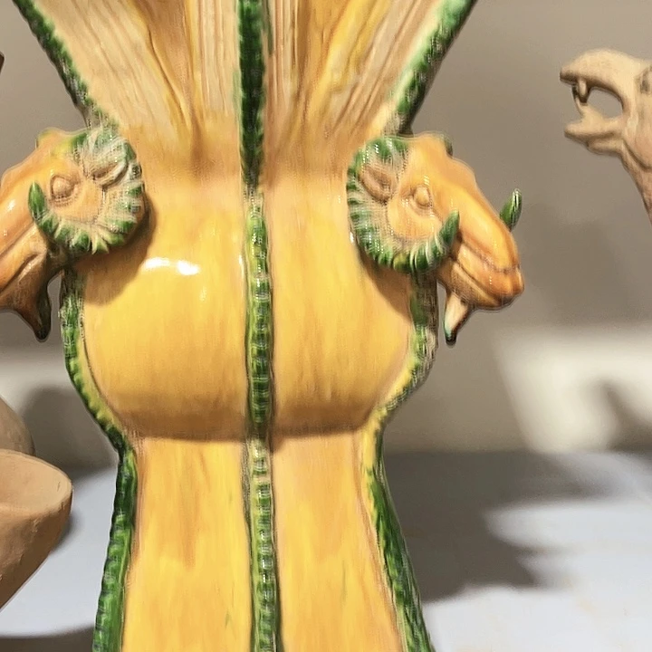 瓦当摆件摆件茶桌茶台陶瓷彩****哥