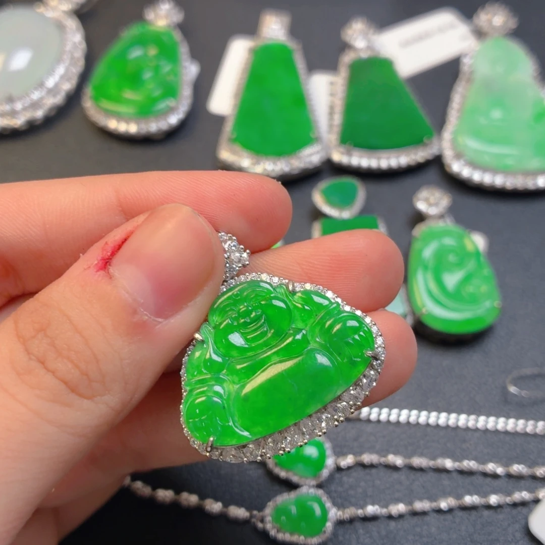 翡翠银S925镶嵌颈饰