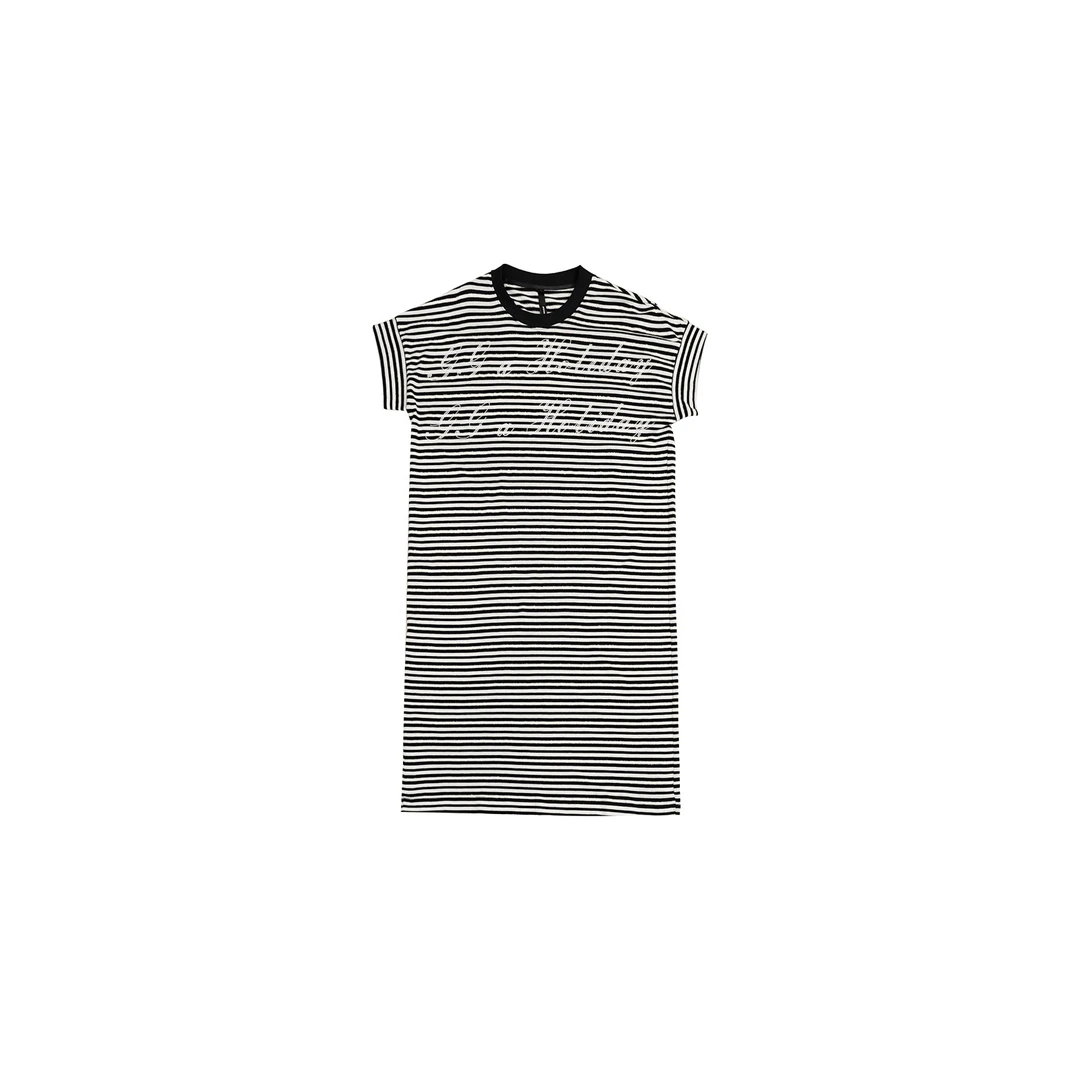 GGAHOLIDAY美式街头潮流百搭中长款条纹短袖连衣裙-151122