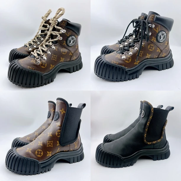 99新 LouisVuitton/路易威登 36码—37.5码经典Ruby老花满印马丁靴