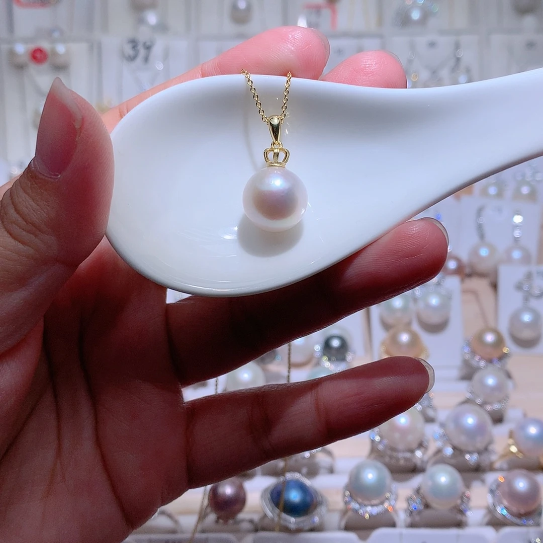 淡水珍珠吊坠(赠链)银S925镶嵌CC12.7mm