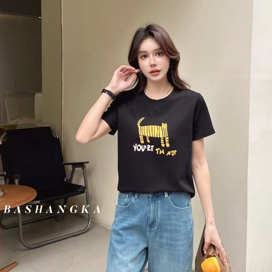 芭尚卡夏款虎猫圆领上衣9106