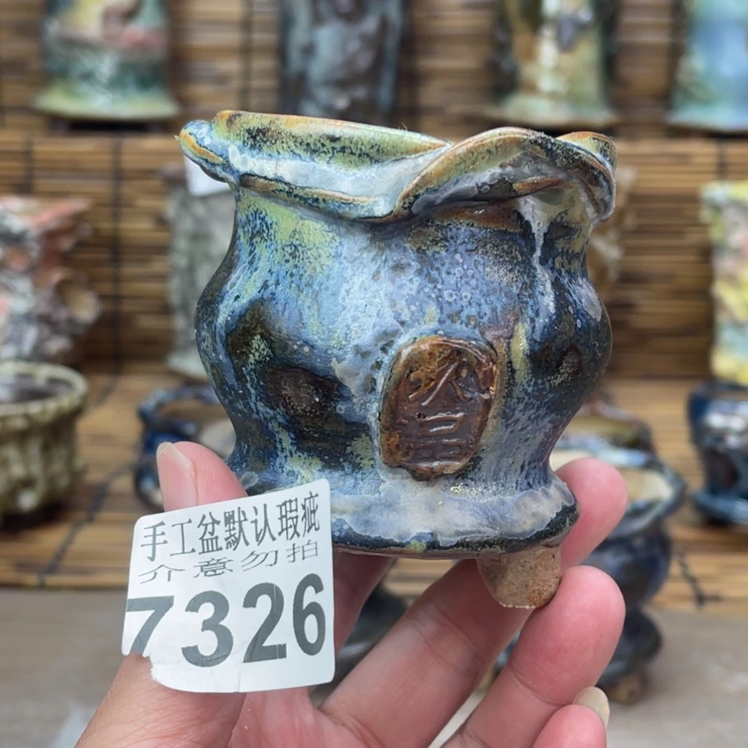 手工花盆默认瑕疵完美者勿拍