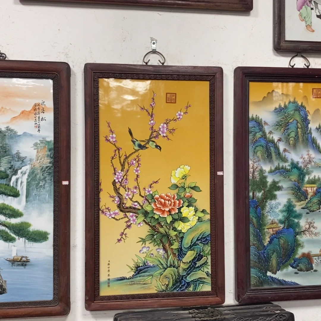 瓷片90*52*1景德镇瓷板画柴窑烧制