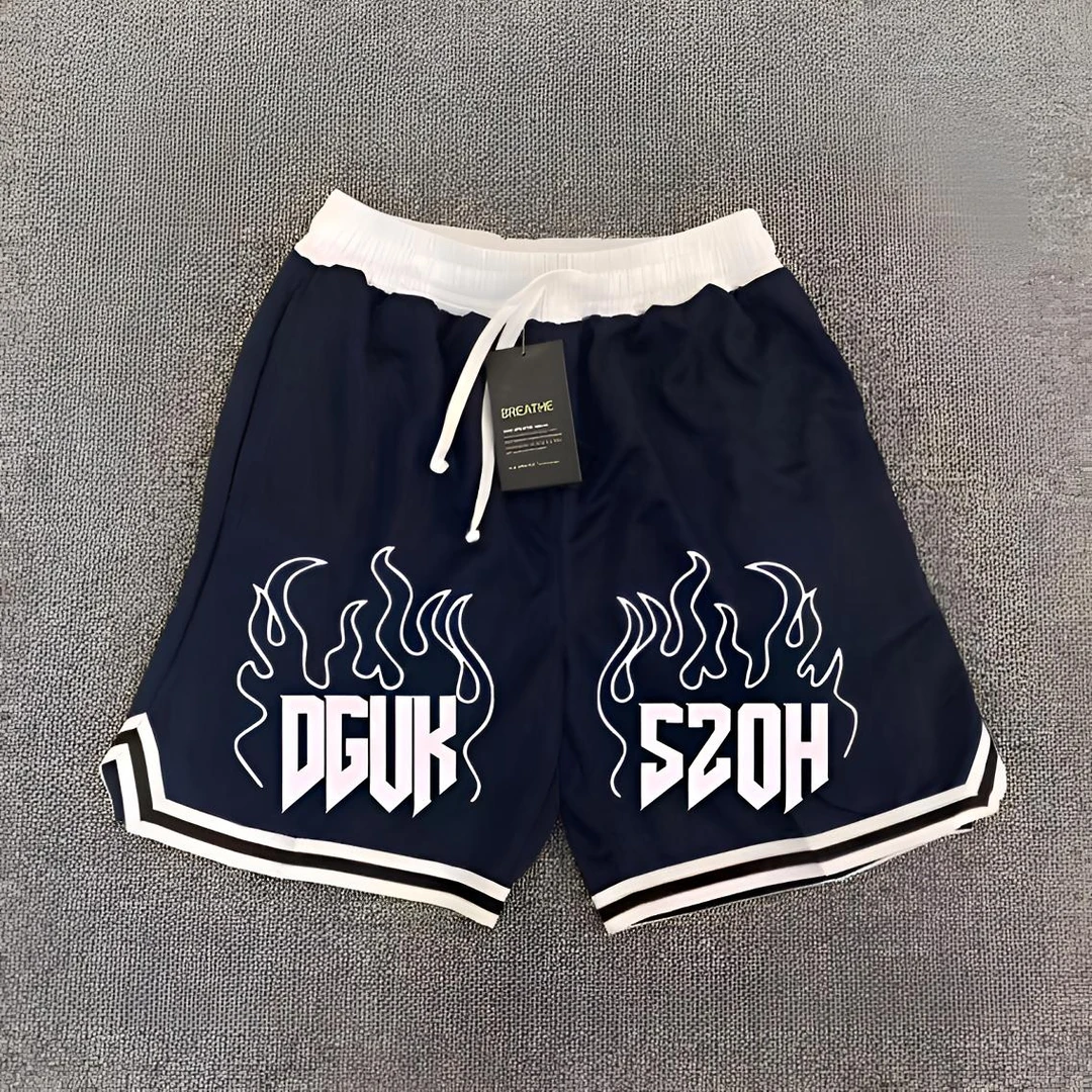 美式新款短裤高街篮球男生字母训练潮港风休闲拼接篮球短裤男美式