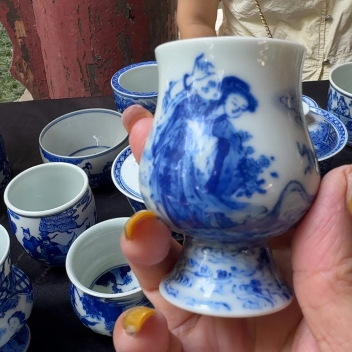 景德镇陶瓷柴窑人物杯