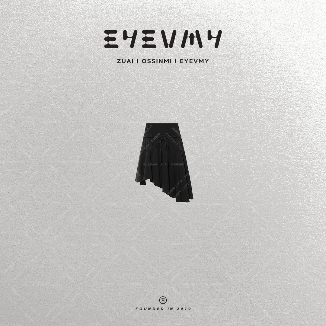 【不规则小黑裙】天丝莱赛尔斜裁分割束腰半身裙WT51RYQ057