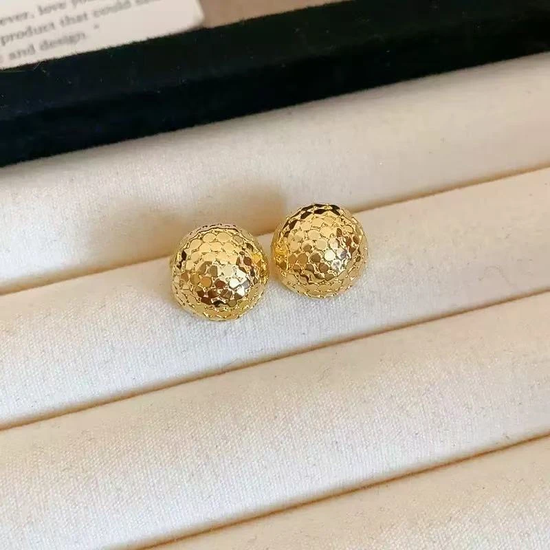 铜合金耳饰 铜合金耳饰 【8785】灿若星辰球形耳饰小众设计高级感独