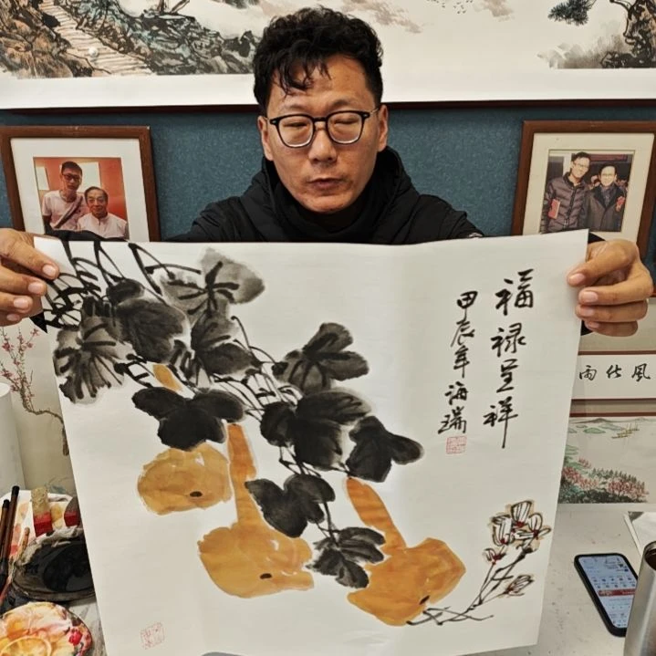 国画贾海瑞老师现场定制