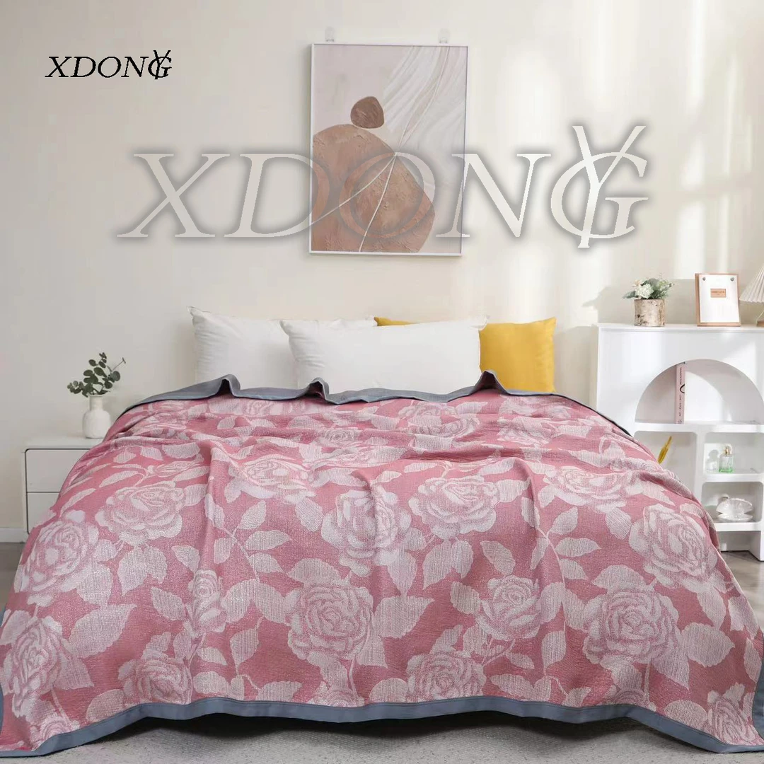 XDONGY（冬云家纺）230*250高奢亲肤柔软 花海徜徉粉四季毯床盖