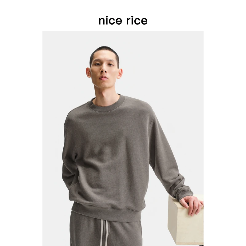 nice rice好饭 25秋季新品400G棉纱侧缝插袋宽松卫衣NHQ04039