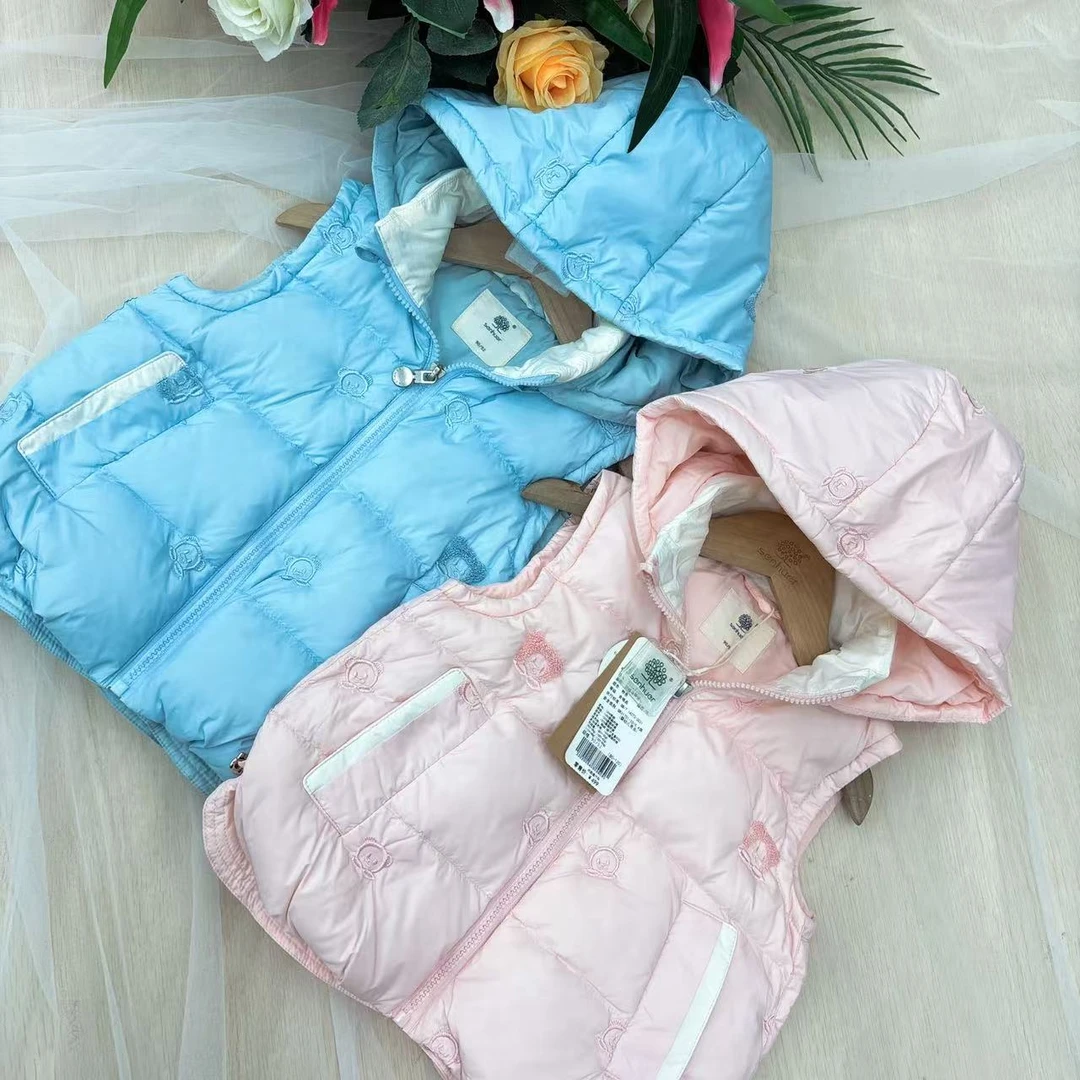 【立体勾毛刺绣小熊】母婴A类90白鸭绒羽绒马甲服3322005405