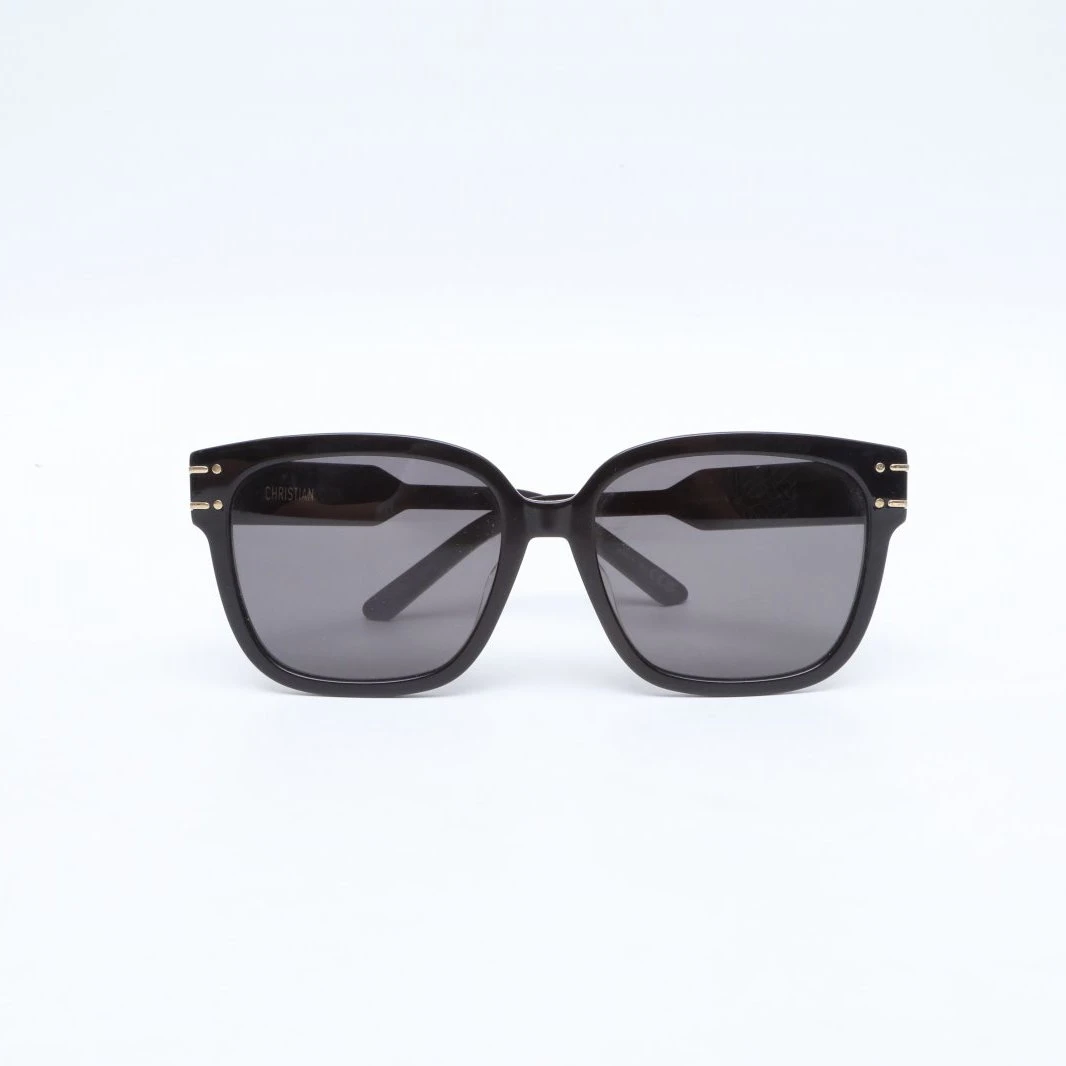 95新 DIOR/迪奥 【黑黑】黑色 S7F 方形太阳眼镜墨镜