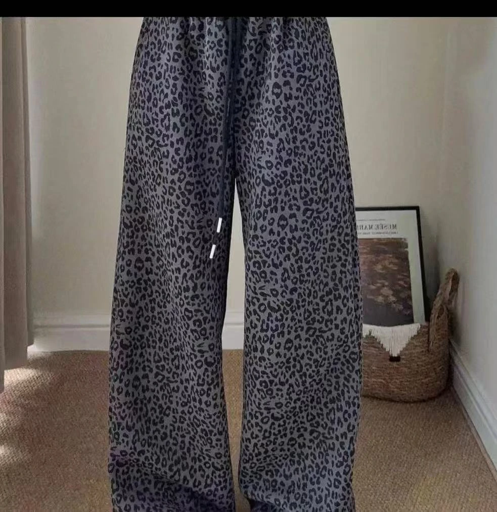 801女士豹纹加绒裤-A110