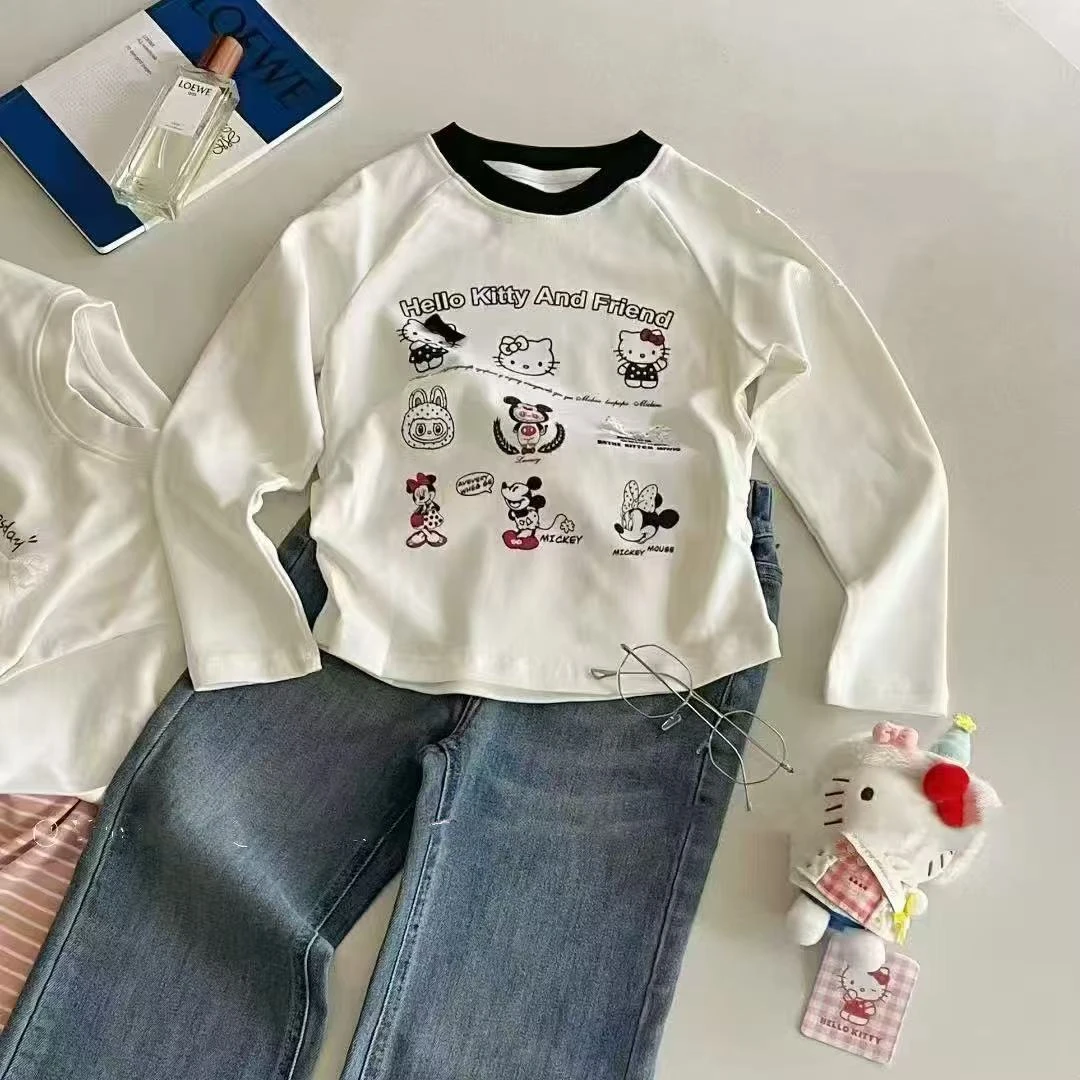 【2025秋季新款】女童可爱卡通印花打底衫V1386