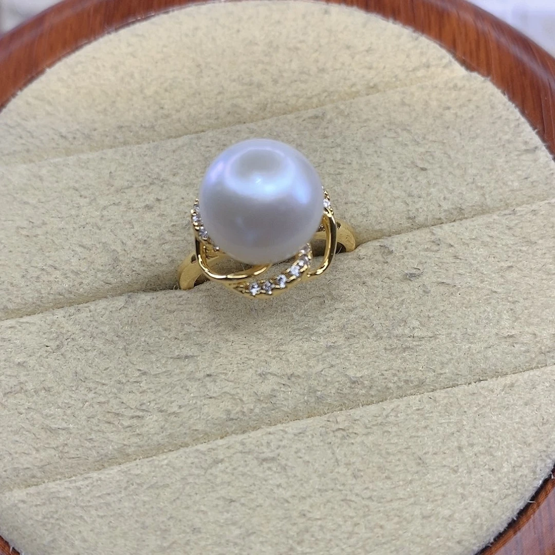 淡水珍珠合金戒指