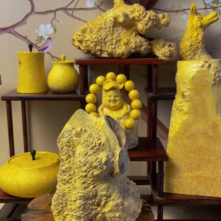 香榧木隐*阁黄杨木手把件