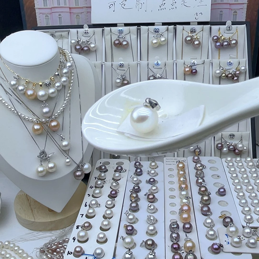 银S925镶嵌吊坠淡水珍珠