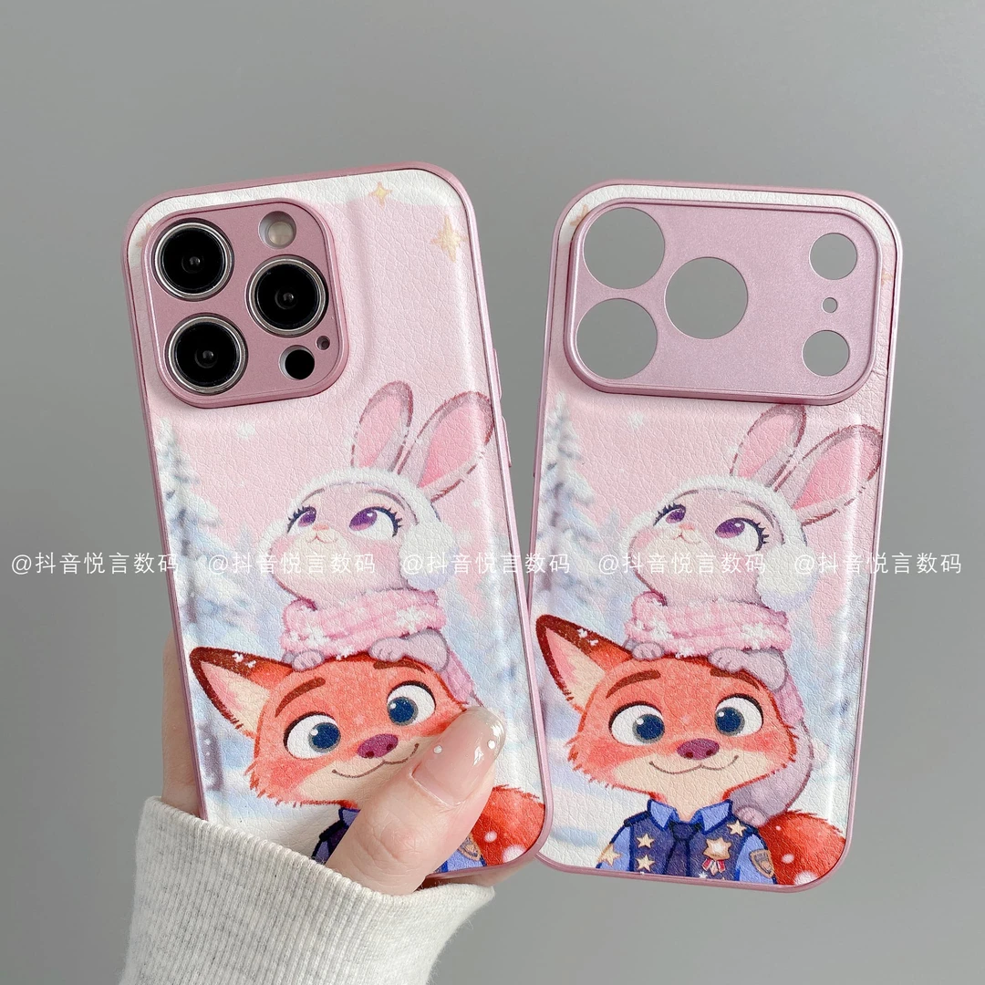 金属鼓皮适用iphone17promax苹果16手机壳15/14/13/12华为狐狸兔